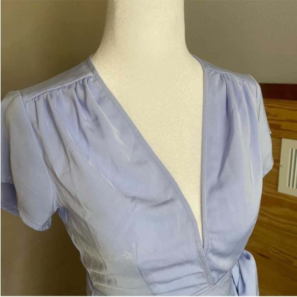 Superdown Kaia Light Blue Wrap Mini Dress Extra Small NWT - Picture 6 of 12